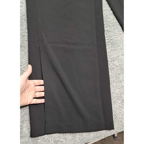 New Intempo Womens Sz 8 Flare Pants Black Dress Wide Leg Slits Up Office Work - Picture 6 of 15